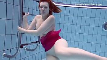 Underwater swimming teenie lenka gets naked